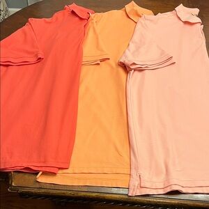 Roundtree & Yorke Kids' Polo Trio - Red, Orange, Pink